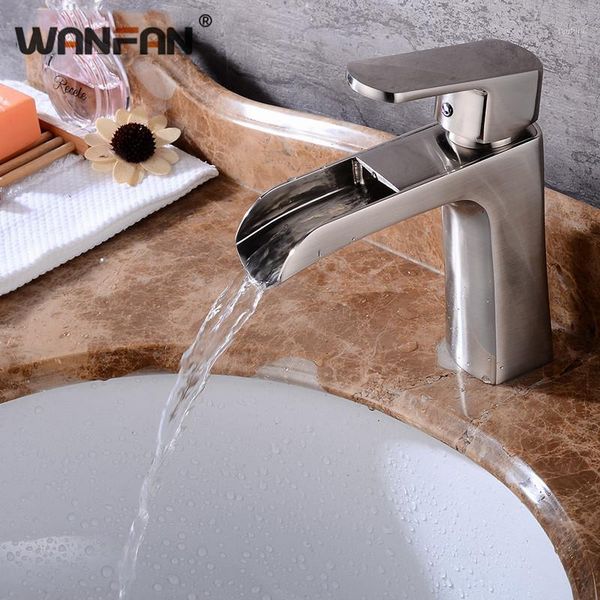 bathroom waterfall brushed nickel basin faucets single handle short style basin mixer bath faucet brass sink taps s79-3801
bathroom waterfall brushed nickel basin faucets single handle short style basin mixer bath faucet brass sink taps s79-3801