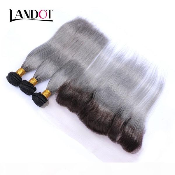 9a ombre grey brazilian straight virgin hair weaves 3 bundles with lace frontal closures ombre 1b grey peruvian malaysian indian human hair, Black
9a ombre grey brazilian straight virgin hair weaves 3 bundles with lace frontal closures ombre 1b grey peruvian malaysian indian human hair, Black