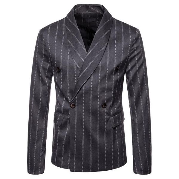simple men's luxury double-breasted 2021 jacket new plus size stripes green collar business casual suit formal party blazer, White;black
simple men's luxury double-breasted 2021 jacket new plus size stripes green collar business casual suit formal party blazer, White;black