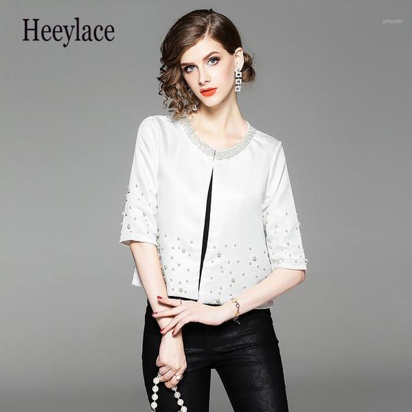 2018 autumn elegant beading pearls jacket spring office basic jacket women half sleeve white short jackets coats casaco feminina1, Black;brown
2018 autumn elegant beading pearls jacket spring office basic jacket women half sleeve white short jackets coats casaco feminina1, Black;brown