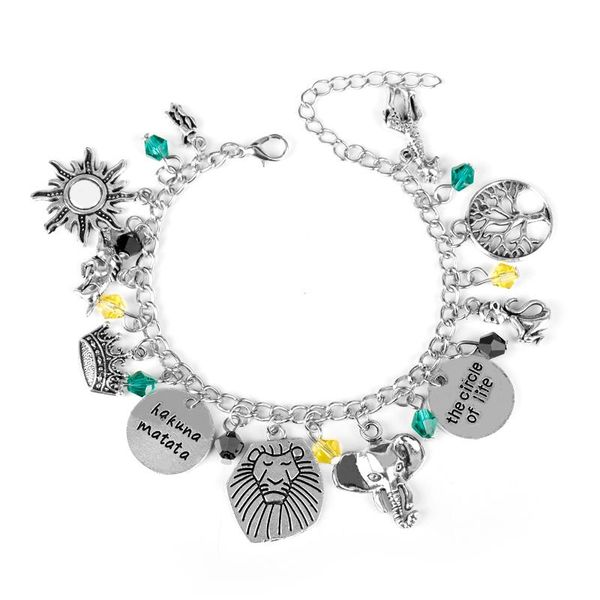 dongsheng fashion the lion king themed silvertone metal charm bracelet simba mufasa the circle of life hakuna matata bracelet-25, Black
dongsheng fashion the lion king themed silvertone metal charm bracelet simba mufasa the circle of life hakuna matata bracelet-25, Black