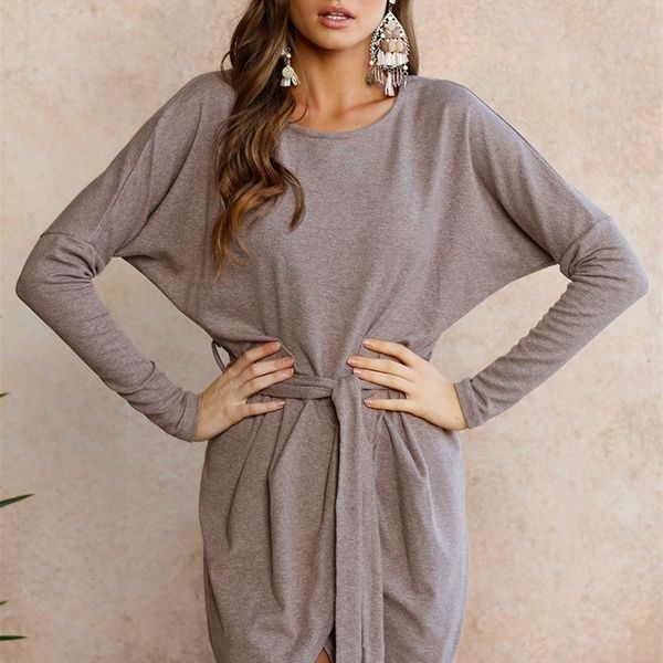 new winter o-neck long sleeve short high waist with belt slim thick regular autumn warm dress 201027, Black;gray
new winter o-neck long sleeve short high waist with belt slim thick regular autumn warm dress 201027, Black;gray