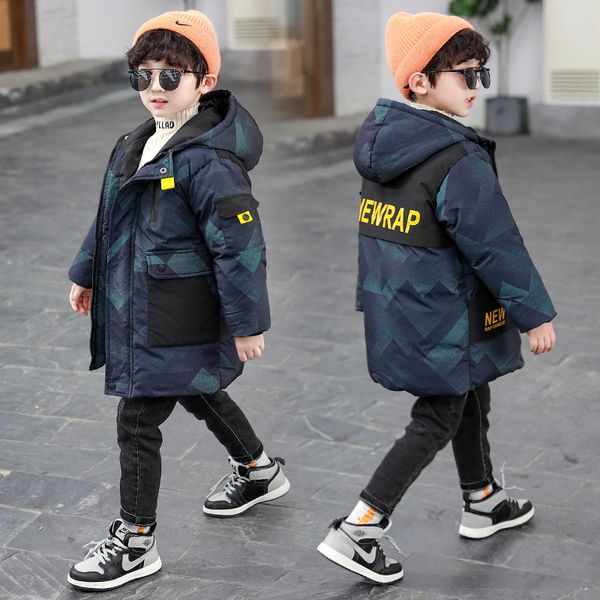 boys' winter padded medium length thickened jacket middle and large children's down cotton coat korean version foreign, Blue;gray
boys' winter padded medium length thickened jacket middle and large children's down cotton coat korean version foreign, Blue;gray