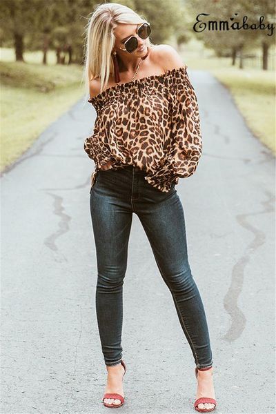 leopard fashion women's off shoulder long sleeve shirt print t-shirt femininas elegante femme 2020 new arrival, White
leopard fashion women's off shoulder long sleeve shirt print t-shirt femininas elegante femme 2020 new arrival, White