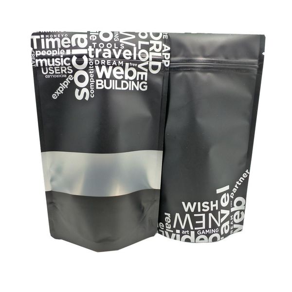 50pcs stand up matte black dry flower aluminum foil zipper package bag with window mylar retail reclosable storage pouch packing h bbymzm
50pcs stand up matte black dry flower aluminum foil zipper package bag with window mylar retail reclosable storage pouch packing h bbymzm