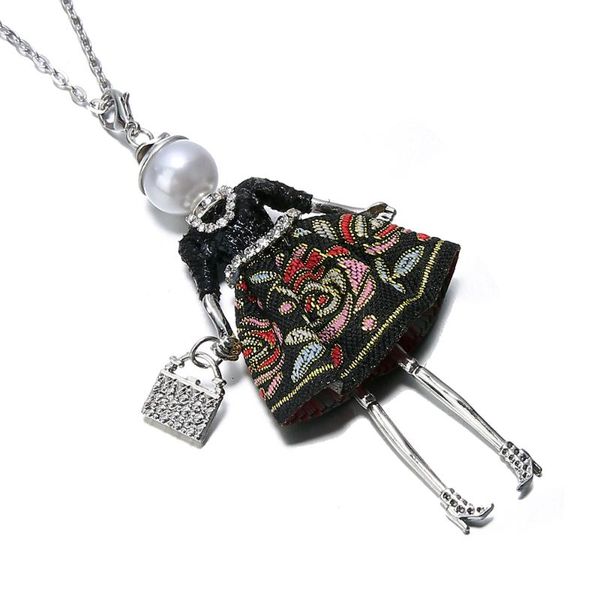 pendant necklaces black alloy doll necklace women red hat flower stripe skirt statement long chain charm jewelry party gift bijoux femme, Silver
pendant necklaces black alloy doll necklace women red hat flower stripe skirt statement long chain charm jewelry party gift bijoux femme, Silver