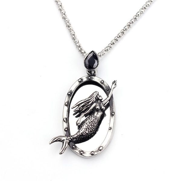 Newest Charms Mermaid Pendant Mirror Steel Necklace Charm Black Water Drop Crystal Pendants Women Men Necklace Jewelry Gifts, Silver
Newest Charms Mermaid Pendant Mirror Steel Necklace Charm Black Water Drop Crystal Pendants Women Men Necklace Jewelry Gifts, Silver