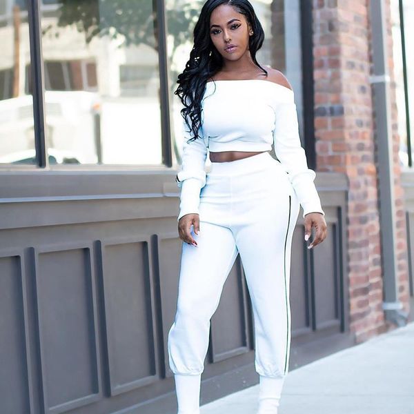 women's tracksuits off shoulder two piece set women tracksuit matching sets slash neck crop and pants casual sweat suits 2 outfits, Gray
women's tracksuits off shoulder two piece set women tracksuit matching sets slash neck crop and pants casual sweat suits 2 outfits, Gray