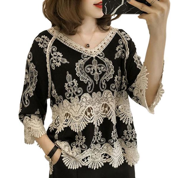 2020 summer vintage crop women blouses hollow out lace shirts female elegant floral embroidery blouse for woman top, White
2020 summer vintage crop women blouses hollow out lace shirts female elegant floral embroidery blouse for woman top, White