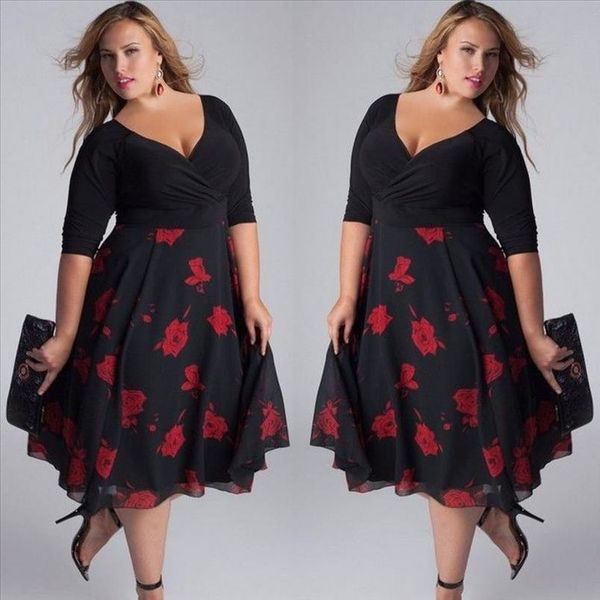 plus size fashion women mid calf dress floral dress casual summer sundress evening party vestidos de fiesta, Black;gray
plus size fashion women mid calf dress floral dress casual summer sundress evening party vestidos de fiesta, Black;gray