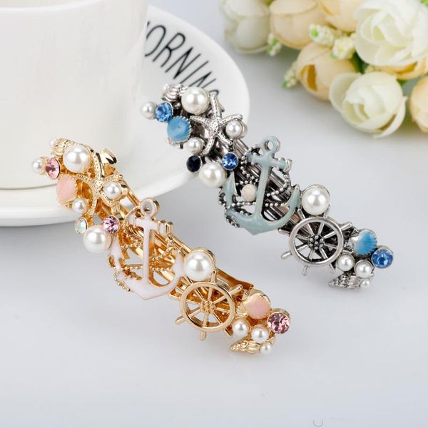 korean elegant pearl anchor boat steering wheel hair clip sea star scallop rhinestone snap barrette stick hairpin, Golden;silver
korean elegant pearl anchor boat steering wheel hair clip sea star scallop rhinestone snap barrette stick hairpin, Golden;silver