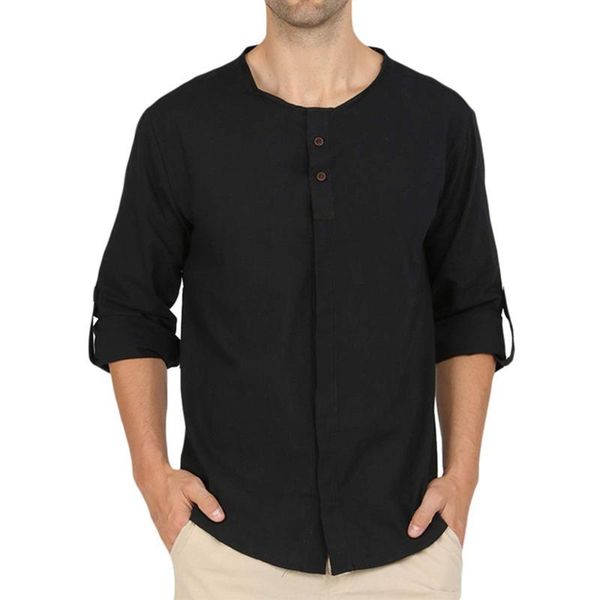men's casual shirts solid linen four seasons long sleeve collarless man smart pullover doule button closure cardigan, White;black
men's casual shirts solid linen four seasons long sleeve collarless man smart pullover doule button closure cardigan, White;black