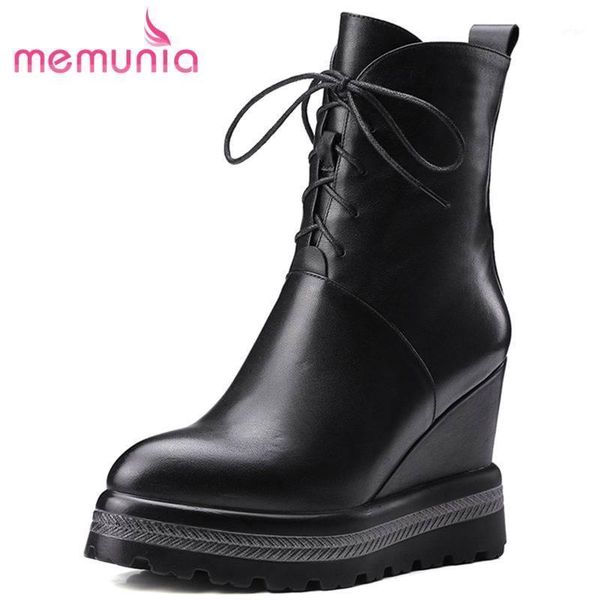 memunia big size 34-42 2021 new genuine leather boots wedges platform ankle boots for women pointed toe zipper female1, Black
memunia big size 34-42 2021 new genuine leather boots wedges platform ankle boots for women pointed toe zipper female1, Black