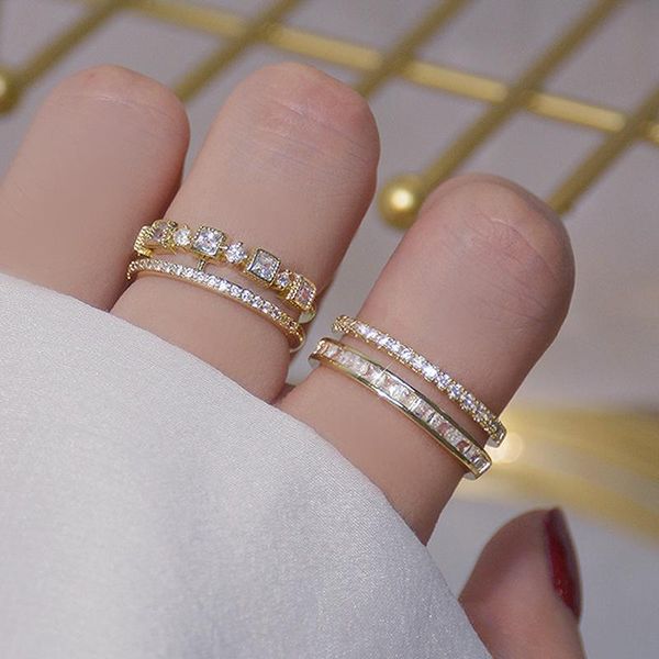 luxury 14k real gold double layer pave inlaid cz open ring for women adjustable iced out cubic zirconia brilliant rings bijoux, Golden;silver
luxury 14k real gold double layer pave inlaid cz open ring for women adjustable iced out cubic zirconia brilliant rings bijoux, Golden;silver