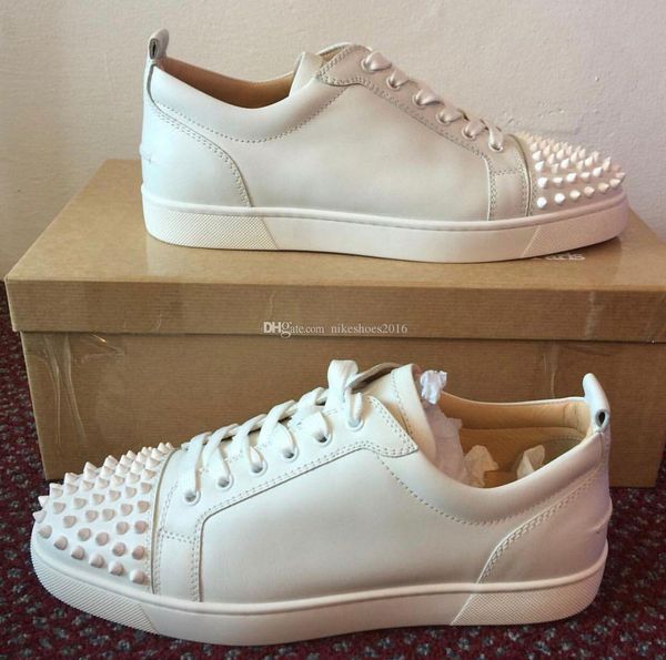 brand mens flat red bottom spiked sneaker white calf leather black leather sneakers low-junior spikes flats shoes men and women casual
brand mens flat red bottom spiked sneaker white calf leather black leather sneakers low-junior spikes flats shoes men and women casual