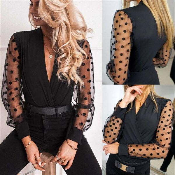 fashion women blouse ladies mesh puff sleeve dot shirt pullover sweater blouse casual jumper tee top, White
fashion women blouse ladies mesh puff sleeve dot shirt pullover sweater blouse casual jumper tee top, White