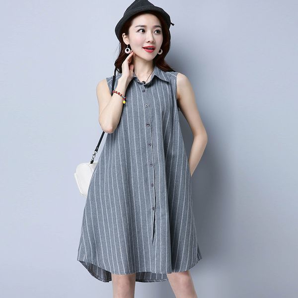 2021 new cotton shirt striped ladies'striped summer loosely sleeveless big femme bathrobe kj076 4b94, Black;gray
2021 new cotton shirt striped ladies'striped summer loosely sleeveless big femme bathrobe kj076 4b94, Black;gray