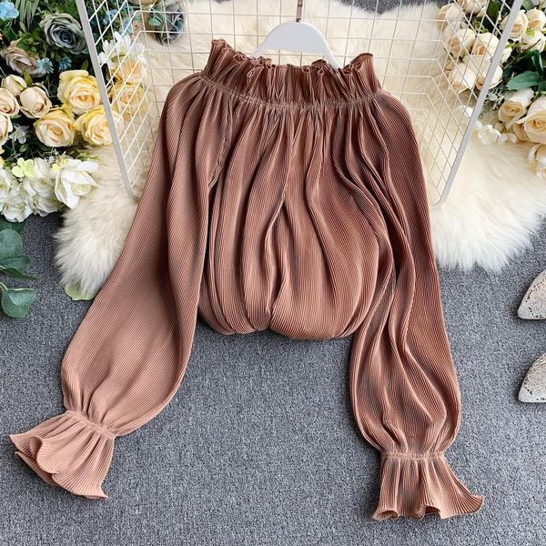 2019 new fashion women's blouse shirt female pleated long sleeve ruffled chiffon shirt tide1, White
2019 new fashion women's blouse shirt female pleated long sleeve ruffled chiffon shirt tide1, White