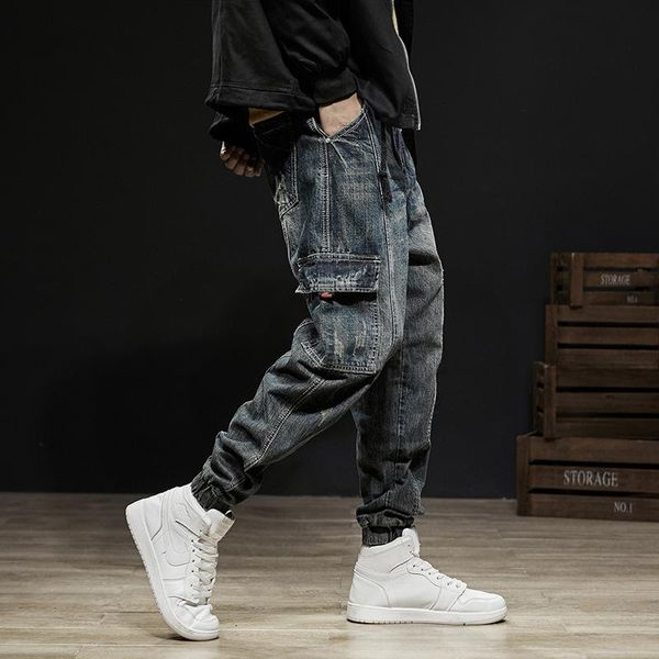 fashion streetwear men jeans vintage black gray loose joggers pants hombre big pocket cargo pants slack bottom hip hop jeans men, Blue
fashion streetwear men jeans vintage black gray loose joggers pants hombre big pocket cargo pants slack bottom hip hop jeans men, Blue