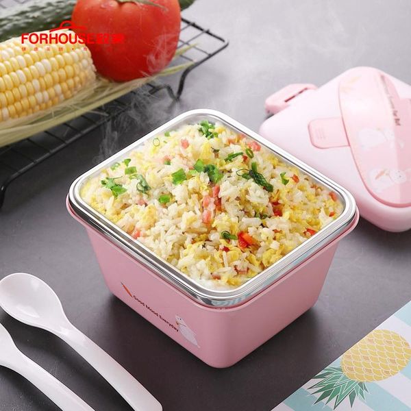304 stainless steel lunch boxs food fruit storage container portable bento box leakage for children with fork and spoon wmtkyh
304 stainless steel lunch boxs food fruit storage container portable bento box leakage for children with fork and spoon wmtkyh
