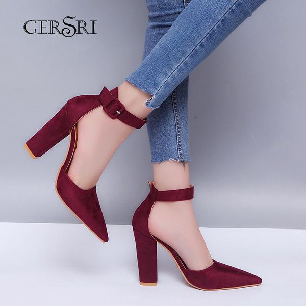dress shoes gersri buckle strap women's pumps pointed toe thick heel fashion women high heels solid color single, Black
dress shoes gersri buckle strap women's pumps pointed toe thick heel fashion women high heels solid color single, Black