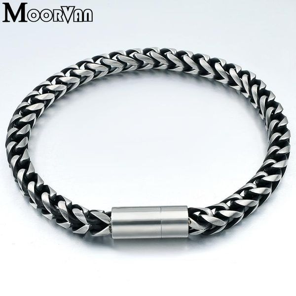 moorvan gift stylish stainless steel vintage black bracelet men,magnet clasp,6mm wide chain round cut charm man's father jewelry1
moorvan gift stylish stainless steel vintage black bracelet men,magnet clasp,6mm wide chain round cut charm man's father jewelry1