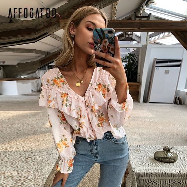 affogatoo elegant ruffle florl print pink blouse shirts women v neck long sleeve blouses shirts casual holiday ladies y200828, White
affogatoo elegant ruffle florl print pink blouse shirts women v neck long sleeve blouses shirts casual holiday ladies y200828, White