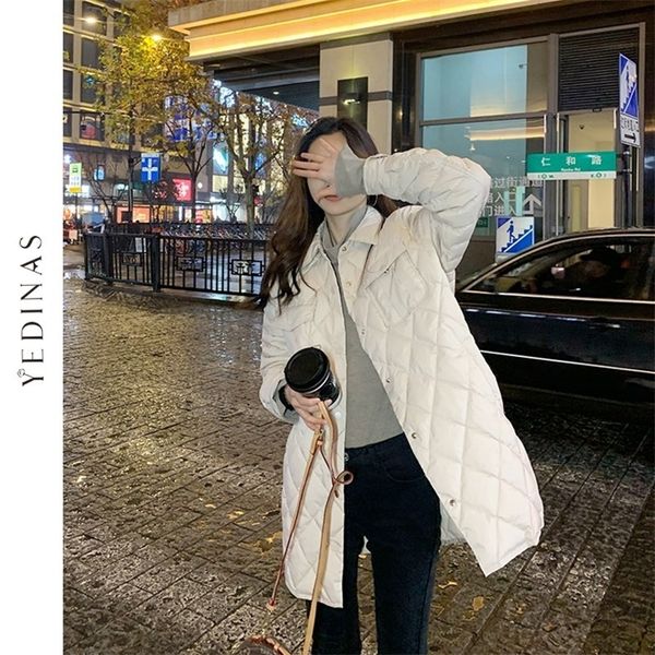 yedinas fashion female winter windproof jacket long straight coat casual women parka with rhombus pattern plus size 201210, Black
yedinas fashion female winter windproof jacket long straight coat casual women parka with rhombus pattern plus size 201210, Black