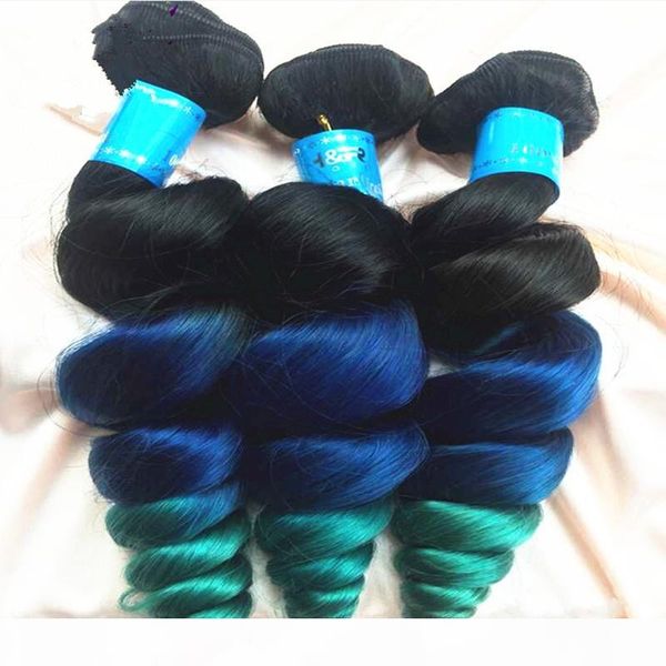 8a grade three tone 1b blue green peruvian loose wave ombre hair weave 3 bundles #1b blue green human hair weaves wavy extensions, Black;brown
8a grade three tone 1b blue green peruvian loose wave ombre hair weave 3 bundles #1b blue green human hair weaves wavy extensions, Black;brown