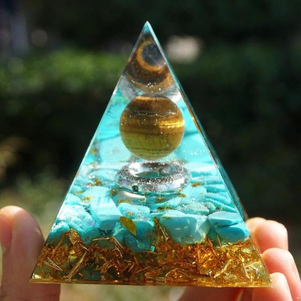 handmade magic sun tiger eye crystal ball orgone pyramid with turquoise orgonite energy healing reik qyloki, Black
handmade magic sun tiger eye crystal ball orgone pyramid with turquoise orgonite energy healing reik qyloki, Black