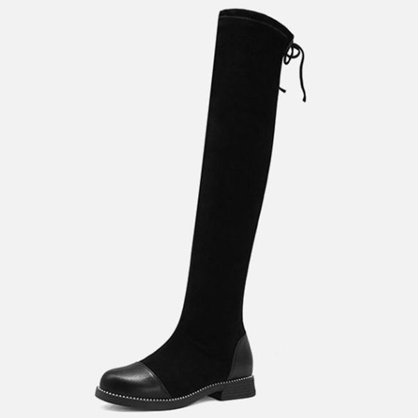 2021 new women flock knee high boots square low heel all match round toe black autumn winter shoes women boots size 34-431
2021 new women flock knee high boots square low heel all match round toe black autumn winter shoes women boots size 34-431