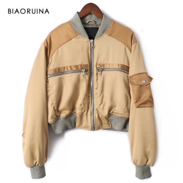biaoruina women khaki patchwork smooth thick short jacket female autumn winter bomber jacket stnad collar oversized coat 201016, Black
biaoruina women khaki patchwork smooth thick short jacket female autumn winter bomber jacket stnad collar oversized coat 201016, Black