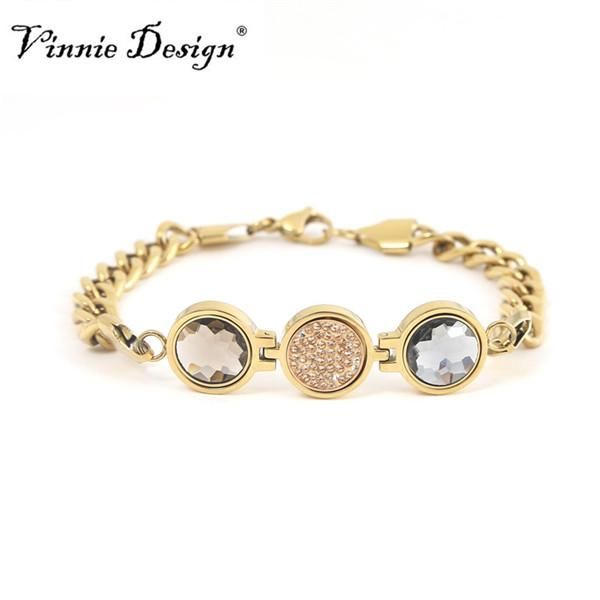 charm bracelets vinnie design jewelry gold color cambio bracelet with 3pcs interchangeable small crystal coin, Golden;silver
charm bracelets vinnie design jewelry gold color cambio bracelet with 3pcs interchangeable small crystal coin, Golden;silver