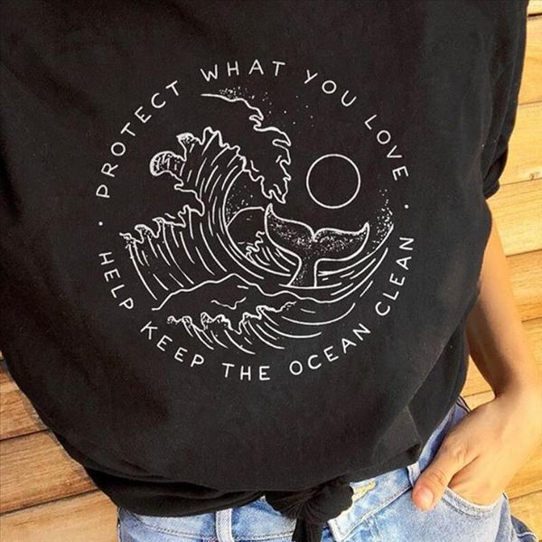 help keep ocean clean graphic tees women protect what you love slogan tshirt whales t shirt girls cotton drop ship, White
help keep ocean clean graphic tees women protect what you love slogan tshirt whales t shirt girls cotton drop ship, White