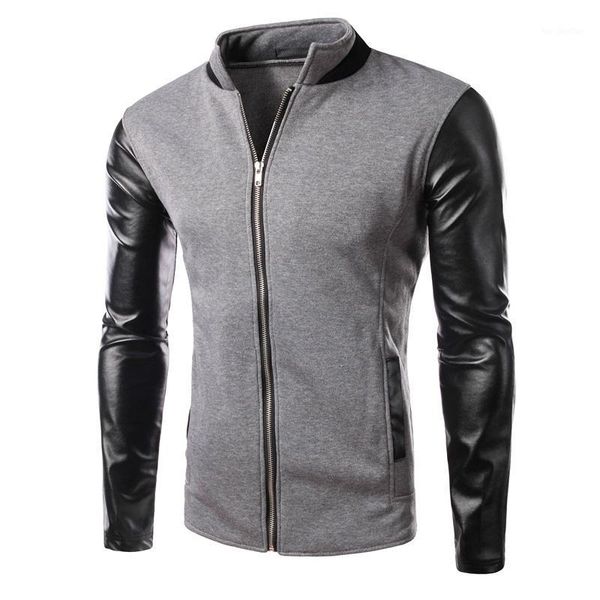 men's jackets men's jacket fashion stand collar long sleeve zipper pu leather splicing slim casual outerwear black gray xl1, Black;brown
men's jackets men's jacket fashion stand collar long sleeve zipper pu leather splicing slim casual outerwear black gray xl1, Black;brown