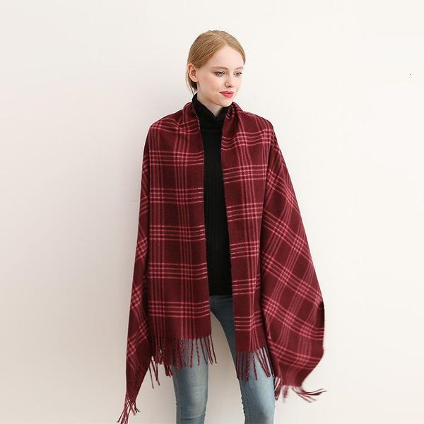 tartan plaid imitation cashmere scarves with tassel women winter thick neck warmer brushed wool blanket scarf shawl wraps new, Blue;gray 
tartan plaid imitation cashmere scarves with tassel women winter thick neck warmer brushed wool blanket scarf shawl wraps new, Blue;gray