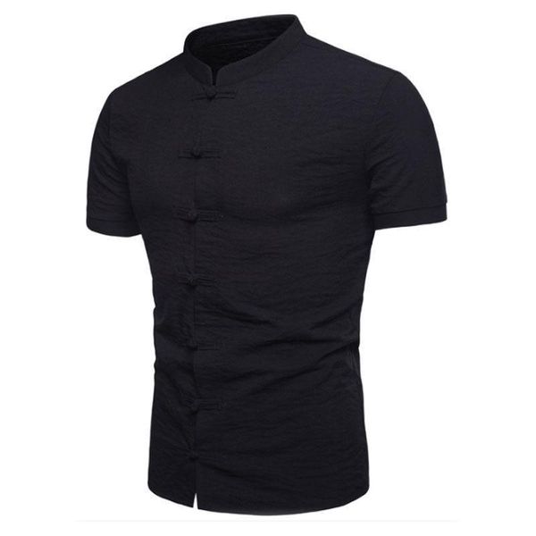 men slim fit chinese traditional style shirts short sleeve casual shirt solid color stand neck men casual shirts, White;black
men slim fit chinese traditional style shirts short sleeve casual shirt solid color stand neck men casual shirts, White;black
