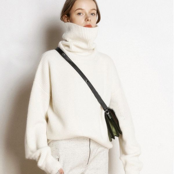 2021 women turtleneck sweaters 100% wool and cashmere knitted jumpers ladies pullovers loose winter new fashion warm sweater hg5w, White;black
2021 women turtleneck sweaters 100% wool and cashmere knitted jumpers ladies pullovers loose winter new fashion warm sweater hg5w, White;black