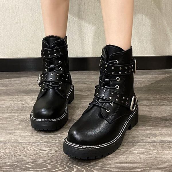 sarairis 2021 new arrivals motorcycle boots woman shoes fashionable leisure rivets belt buckles skidproof ankle bootie ladies, Black
sarairis 2021 new arrivals motorcycle boots woman shoes fashionable leisure rivets belt buckles skidproof ankle bootie ladies, Black