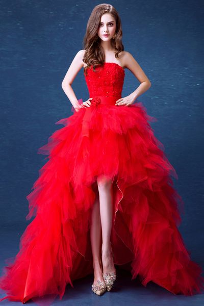 vintage red high low prom dresses 2021 charming strapless flowers tiered skirt short front long back formal evening gowns pageant dress, Black
vintage red high low prom dresses 2021 charming strapless flowers tiered skirt short front long back formal evening gowns pageant dress, Black
