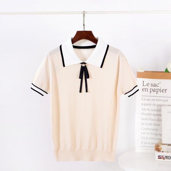 women girl summer short sleeve pullovers turn down collar knitted thin cute sweet shirts outwear jumper for office work1, White;black
women girl summer short sleeve pullovers turn down collar knitted thin cute sweet shirts outwear jumper for office work1, White;black