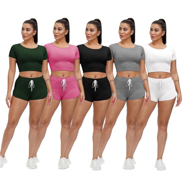 womens tracksuits designer 2pcs suits summer short sleeve shorts solid color gymshark yoga sweatsuits survêtement femme, Gray
womens tracksuits designer 2pcs suits summer short sleeve shorts solid color gymshark yoga sweatsuits survêtement femme, Gray