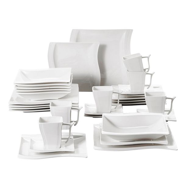 malacasa flora 30 piece white porcelain tableware dinner set with 6*cups,saucers,dessert soup dinner plates set service 6 person z1123
malacasa flora 30 piece white porcelain tableware dinner set with 6*cups,saucers,dessert soup dinner plates set service 6 person z1123