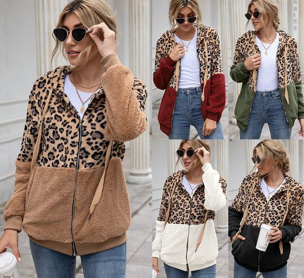 5 colors sherpa women sweatshirt leopard patchwork winter long sleeve zipper soft fleece hooded sweater outwear coat with pocket, White
5 colors sherpa women sweatshirt leopard patchwork winter long sleeve zipper soft fleece hooded sweater outwear coat with pocket, White