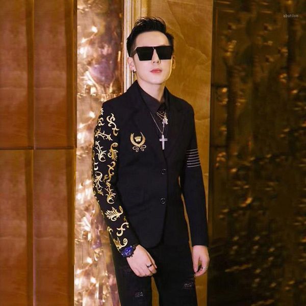 men's suits & blazers 2021 men's boutique suit arm embroidery trim small personality nightclub performance handsome coat1, White;black
men's suits & blazers 2021 men's boutique suit arm embroidery trim small personality nightclub performance handsome coat1, White;black