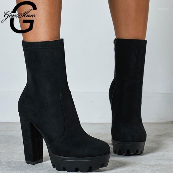 women's boots auutmn ankle botos for women high heels shoes woman block pltform winter botas mujer plus size 35-421, Black
women's boots auutmn ankle botos for women high heels shoes woman block pltform winter botas mujer plus size 35-421, Black