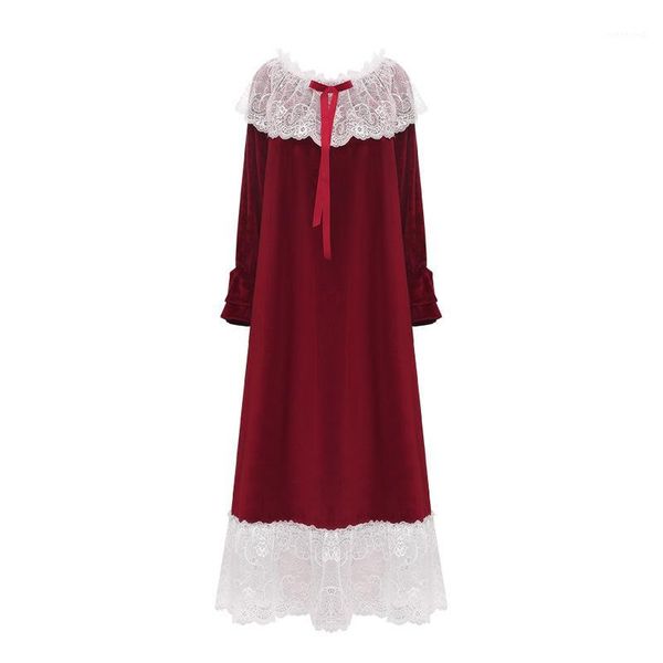 winter plush thickened double faced warm princess nightdress girl sweet court lace elegant home wear1, Black;red
winter plush thickened double faced warm princess nightdress girl sweet court lace elegant home wear1, Black;red