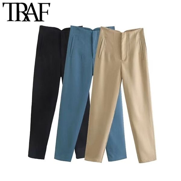 traf women chic fashion with seam detail office wear pants vintage high waist zipper fly female ankle trousers mujer 220311, Black;white
traf women chic fashion with seam detail office wear pants vintage high waist zipper fly female ankle trousers mujer 220311, Black;white