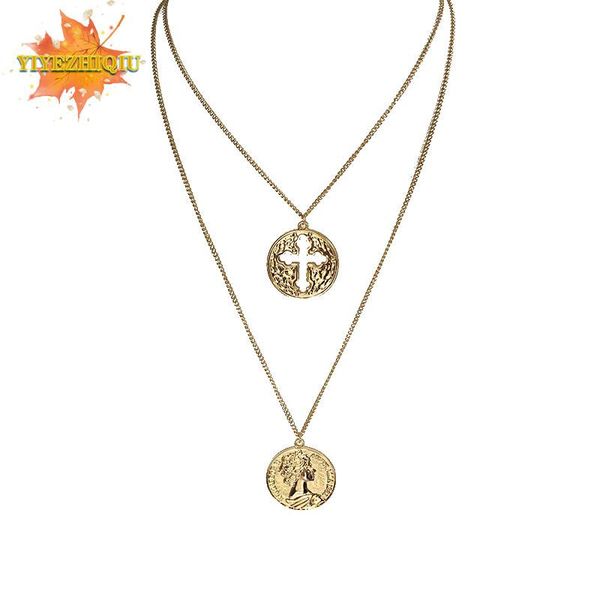 2020 vintage carved gold coin roman necklace for women cross pendant long necklaces boho jewelry choker statement necklaces, Silver
2020 vintage carved gold coin roman necklace for women cross pendant long necklaces boho jewelry choker statement necklaces, Silver