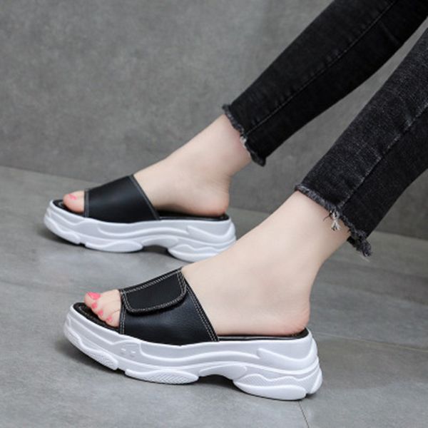 women slippers summer platform wedge open toe casual shoe ladies color solid slide beach shoes x1020, Black
women slippers summer platform wedge open toe casual shoe ladies color solid slide beach shoes x1020, Black